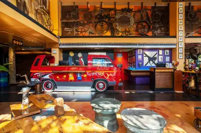 a room with a toy fire truck in a store at MeStyle Place Hotel in Bangkok