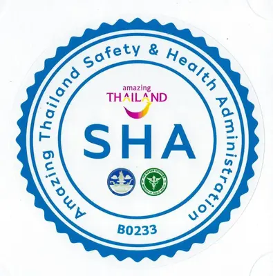 a label for the international safety and health sha at Royal Princess Larn Luang - SHA Extra Plus in Bangkok