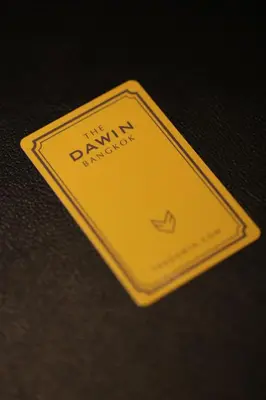 a goldurity tag on the side at The Dawin Hotel in Bangkok