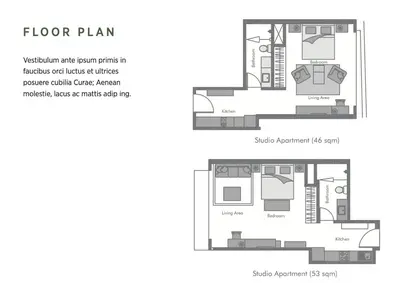 a floor plan of a house at Oakwood Residence Sukhumvit Thonglor Bangkok in Bangkok