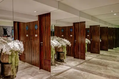 a row of lockers with flowers in them at Sib Kao in Bangkok
