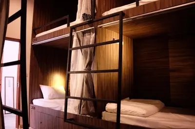 a couple of bunk beds in a room at Hostel Urby in Bangkok