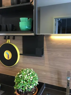 a kitchen with a sink and a plant on a counter at Bangkok view,Luxurious 1 Bedroom Sathon in Bangkok