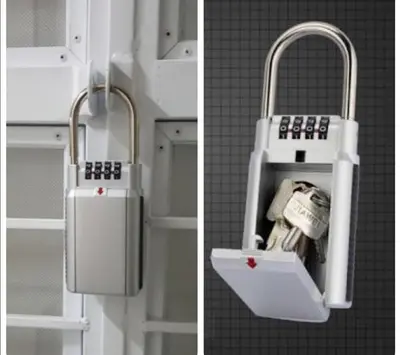 two pictures of a white door with a lock at Popular Condo C2 in Nonthaburi