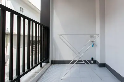 a glass bowl in a room with a balcony at P2 Silom Large 2beds full kitchen WIFI 4-6pax in Bangkok