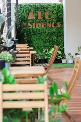 a group of chairs in front of an air science sign at ATC Residence in Bang Su