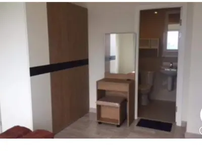a bathroom with a sink and a mirror at river front in Nonthaburi