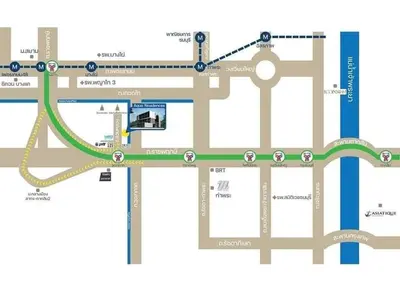 a map of the proposed improvements to the freeway at Aqua Residences อควา เรสซิเดนซ์ ห้องพักใหม่ให้เช่า ติดรถไฟฟ้าสถานีวุฒากาศ in Bangkok