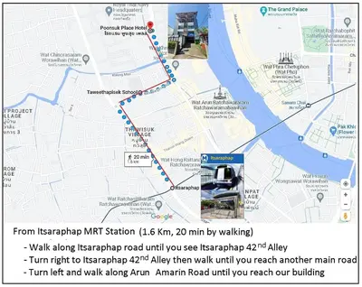 a screenshot of a map of a transit map at Poonsuk Place Hotel in Bangkok Noi