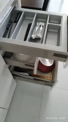 a drawer in a kitchen with a sink and utensils at Sathon Luxury High-rise Apartment City View KingPower ,IconSiam ,BNH,Silom in Bangkok